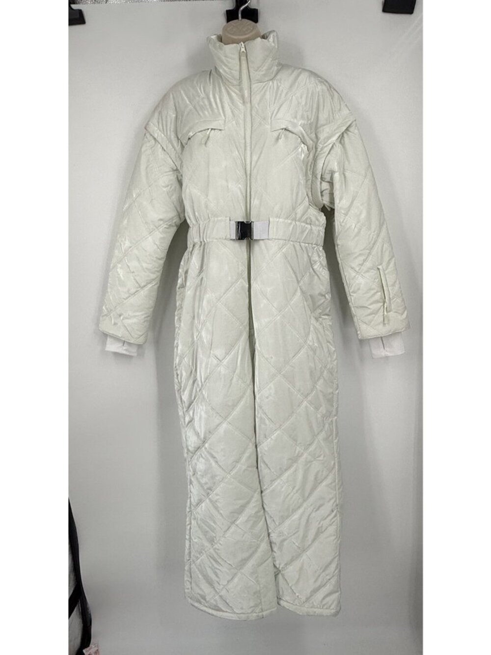 ASOS 4505 Fitted Belted Ski Snow Suit White Size 12